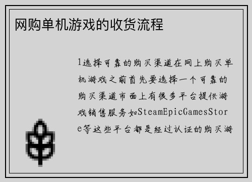 网购单机游戏的收货流程